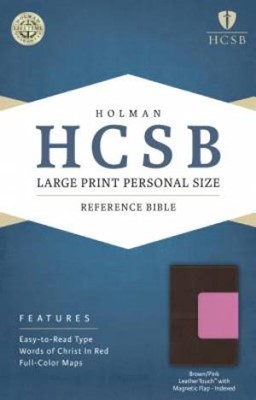 HCSB Large Print Personal Size Bible, Pink/Brown (Imitation Leather)