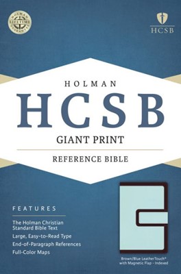 HCSB Giant Print Reference Bible, Brown/Blue Leathertouch (Imitation Leather)