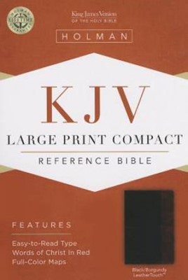 KJV Large Print Compact Reference Bible, Black/Burgundy (Imitation Leather)
