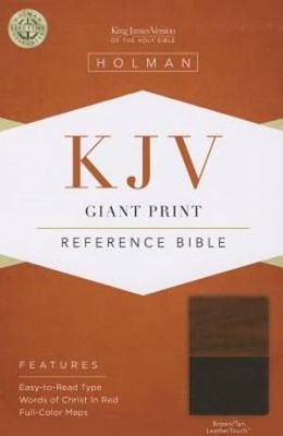 KJV Giant Print Reference Bible, Brown/Tan Leathertouch (Imitation Leather)