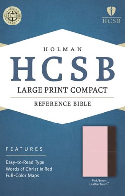 HCSB Large Print Compact Bible, Pink/Brown Leathertouch (Imitation Leather)