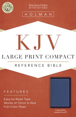KJV Large Print Compact Bible, Cobalt Blue, Leathertouch (Imitation Leather)