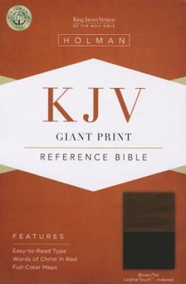 KJV Giant Print Reference Bible, Brown/Tan, Indexed (Imitation Leather)