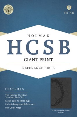 HCSB Giant Print Reference Bible, Charcoal, Indexed (Imitation Leather)