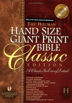 HCSB Hand Size Giant Print Bible, Black Duo Grain (Bonded Leather)