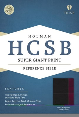 HCSB Super Giant Print Reference Bible, Black/Burgundy (Imitation Leather)