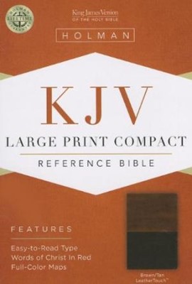 KJV Large Print Compact Reference Bible, Brown/Tan (Imitation Leather)