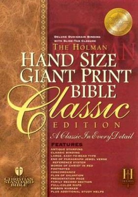 HCSB Hand Size Giant Print Bible, Burgundy Duo Grain (Bonded Leather)