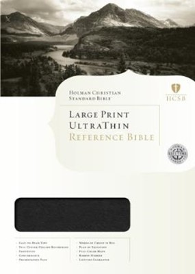HCSB Large Print Ultrathin Reference Bible, Mantova Black (Imitation Leather)