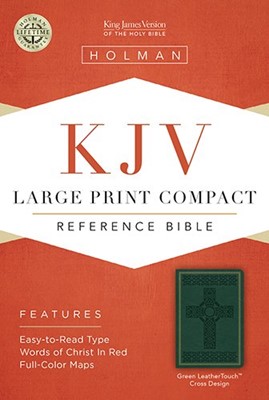 KJV Large Print Compact Reference Bible, Green Cross Design (Imitation Leather)