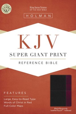 KJV Super Giant Print Reference Bible, Black/Burgundy (Imitation Leather)