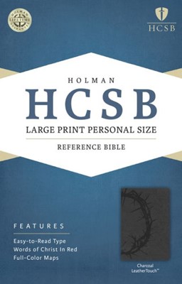 HCSB Large Print Personal Size Bible, Charcoal Leathertouch (Imitation Leather)