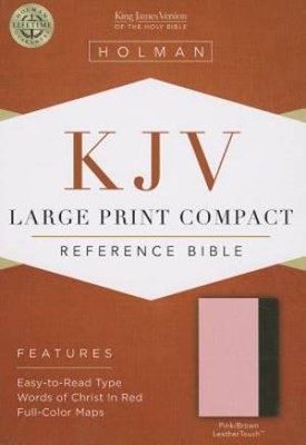 KJV Large Print Compact Reference Bible, Pink/Brown (Imitation Leather)