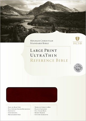HCSB Large Print Ultrathin Reference Bible, Mahogany (Imitation Leather)