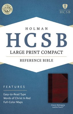 HCSB Large Print Compact Bible, Classic Mahogany Leathertouc (Imitation Leather)