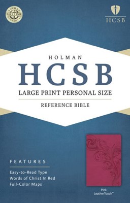 HCSB Large Print Personal Size Bible, Pink Leathertouch (Imitation Leather)