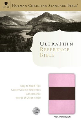HCSB Ultrathin Reference Bible, Pink/Brown, Indexed (Imitation Leather)
