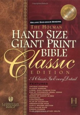 HCSB Hand Size Giant Print Bible, Burgundy (Bonded Leather)