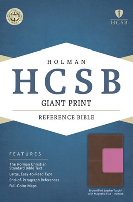 HCSB Giant Print Reference Bible, Pink/Brown Leathertouch (Imitation Leather)