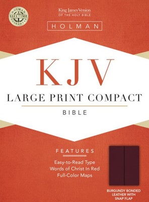 KJV Large Print Compact Bible, Burgundy Bonded Leather (Bonded Leather)