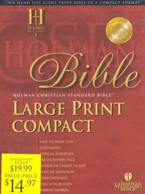 HCSB Large Print Compact Bible, Black Bonded Leather (Bonded Leather)