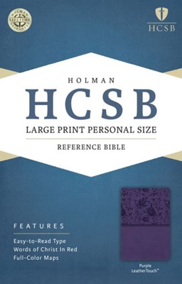 HCSB Large Print Personal Size Bible, Purple Leathertouch (Imitation Leather)