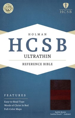 HCSB Ultrathin Reference Bible, Saddle Brown, Indexed (Imitation Leather)