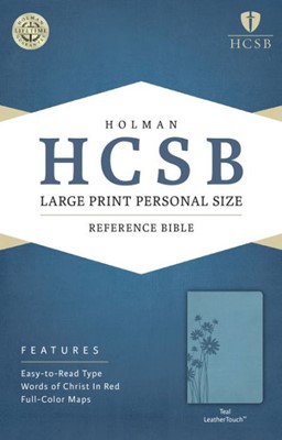 HCSB Large Print Personal Size Bible, Teal Leathertouch (Imitation Leather)