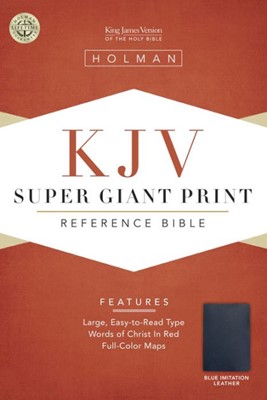 KJV Super Giant Print Reference Bible, Blue (Imitation Leather)