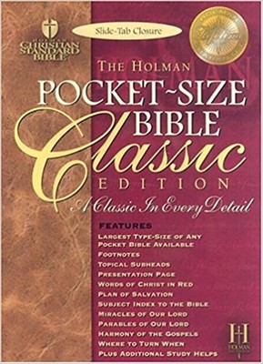 HCSB Pocket-Size Bible Classic Edition Slide Tab, Black (Bonded Leather)
