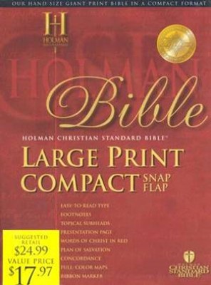 HCSB Large Print Compact Bible, Burgundy Bonded Leather (Bonded Leather)