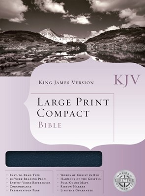 KJV Large Print Compact Bible, Blue Bonded Leather (Bonded Leather)