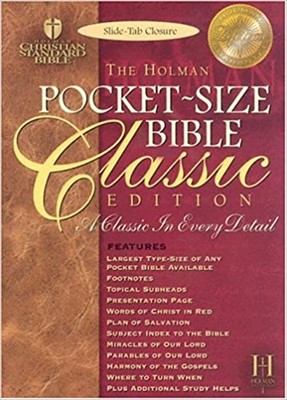 HCSB Pocket-Size Bible Classic Edition Slide Tab, Burgundy (Bonded Leather)