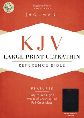 KJV Large Print Ultrathin Reference Bible, Black (Bonded Leather)