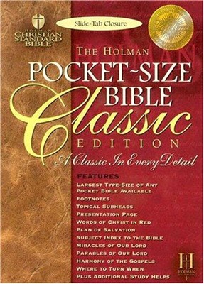 HCSB Pocket-Size Bible Classic Edition Slide Tab, Tan (Bonded Leather)