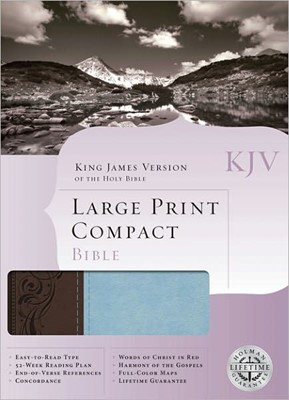 KJV Large Print Compact Bible, Brown/Blue Leathertouch (Imitation Leather)