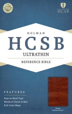 HCSB Ultrathin Reference Bible, Brown Leathertouch (Imitation Leather)