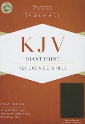 Kjv Giant Print Reference Bible, Brown Genuine Cowhide Index (Leather Binding)