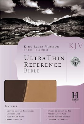 KJV Ultrathin Reference Bible, Brown/Tan Leathertouch (Imitation Leather)