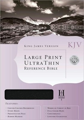 KJV Large Print Ultrathin Reference Bible Black Leather (Leather Binding)