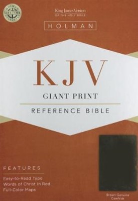 Kjv Giant Print Reference Bible, Brown Genuine Cowhide (Leather Binding)