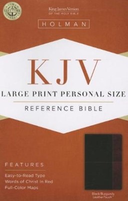 KJV Large Print Personal Size Reference Bible Black/Burgundy (Imitation Leather)