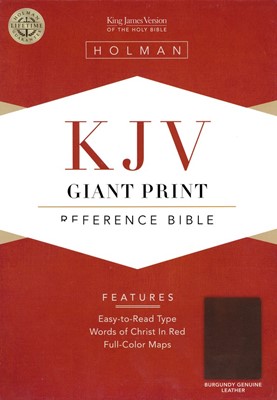 KJV Giant Print Reference Bible Burgundy Leather (Leather Binding)