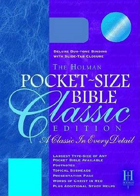 HCSB Pocket Bible Classic Duo Tone Blue/Grey Slide Tab (Imitation Leather)