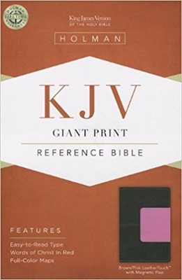 KJV Giant Print Reference Bible, Brown/Pink Leathertouch (Imitation Leather)