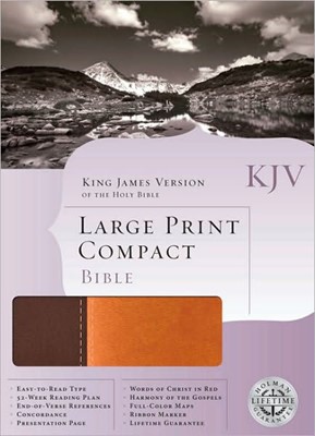 KJV Large Print Compact Bible, Dark Brown/Light Brown (Imitation Leather)
