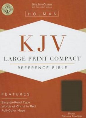 KJV Large Print Compact Reference Bible, Brown Cowhide (Genuine Leather)