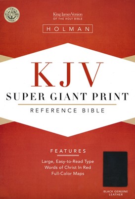 KJV Super Giant Print Reference Bible, Black Leather (Genuine Leather)
