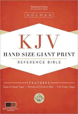 KJV Hand Size Giant Print Reference Bible, Brown/Terracotta (Imitation Leather)