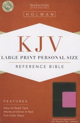 KJV Large Print Personal Size Reference Bible, Brown/Pink (Imitation Leather)